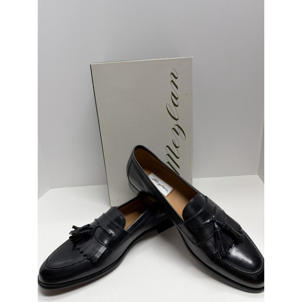 Mezlan Men’s Santander Navy Blue Dress Loafers Slip Ons Leather Size 11.5 N NIB